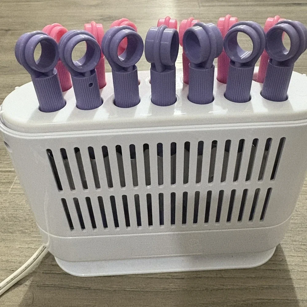Vtg 1998 Conair Hot Sticks 14 Flexible Rollers HS18R 2 Sizes Purple Pink TESTED